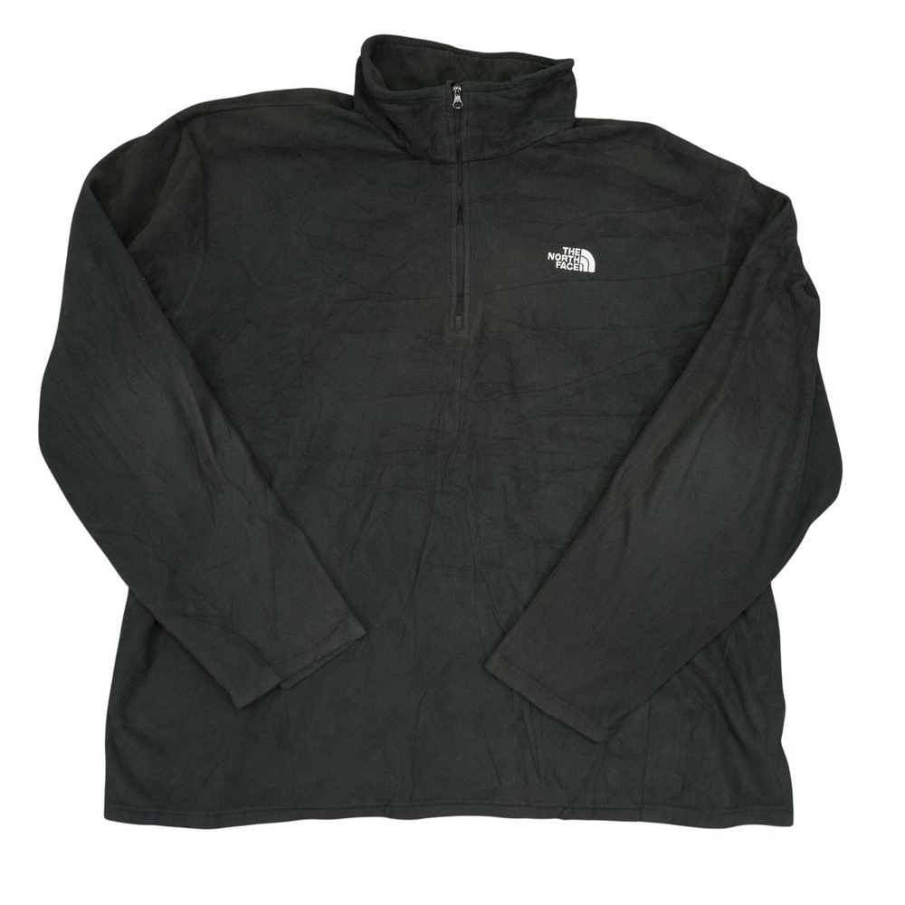 The North Face Fleece Pullover Mens XXL Dark Grey Black Quarter Zip TKA 100